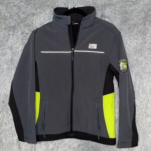 Weatherproof 32 Degrees Boys‎ Gray Neon Zip Up Jacket L/G Heat Protection